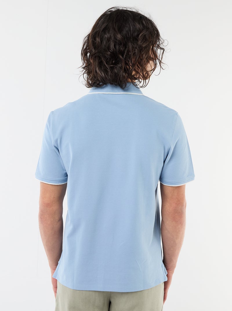 Polo en piqué  de coton Bleu - Kiabi