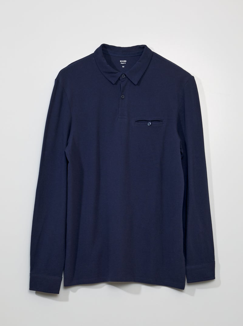 Polo en piqué de coton Bleu nuit - Kiabi
