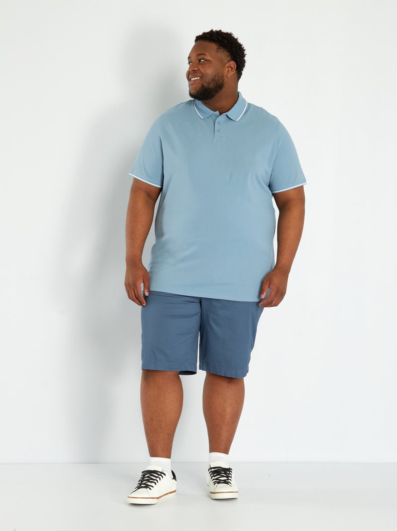 Polo en piqué de coton Bleu - Kiabi
