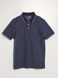 Polo en piqué de coton effet moucheté Bleu marine - Kiabi