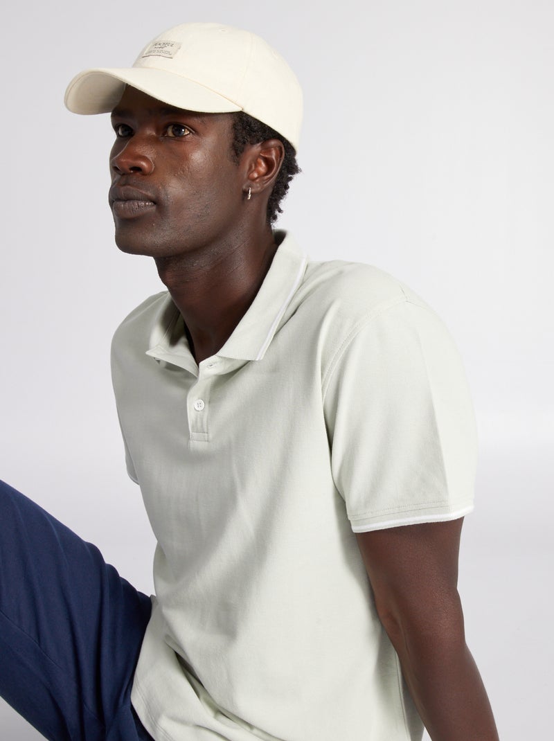 Polo en piqué de coton gris mercure - Kiabi