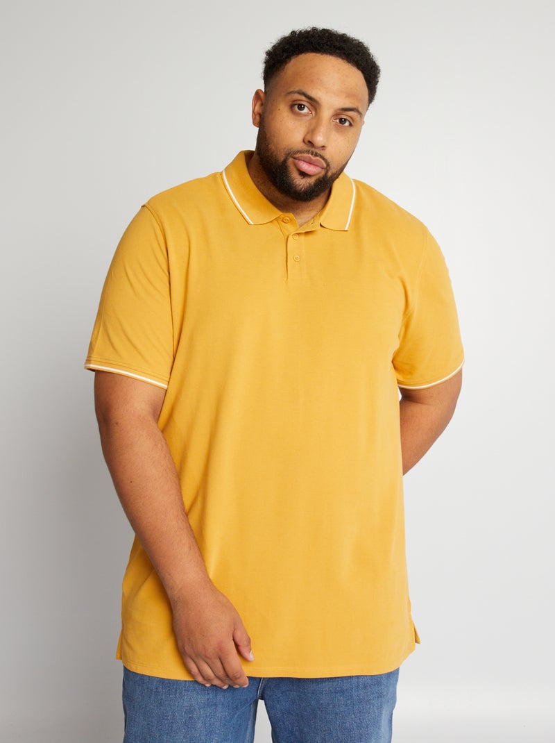 Polo en piqué de coton Jaune - Kiabi