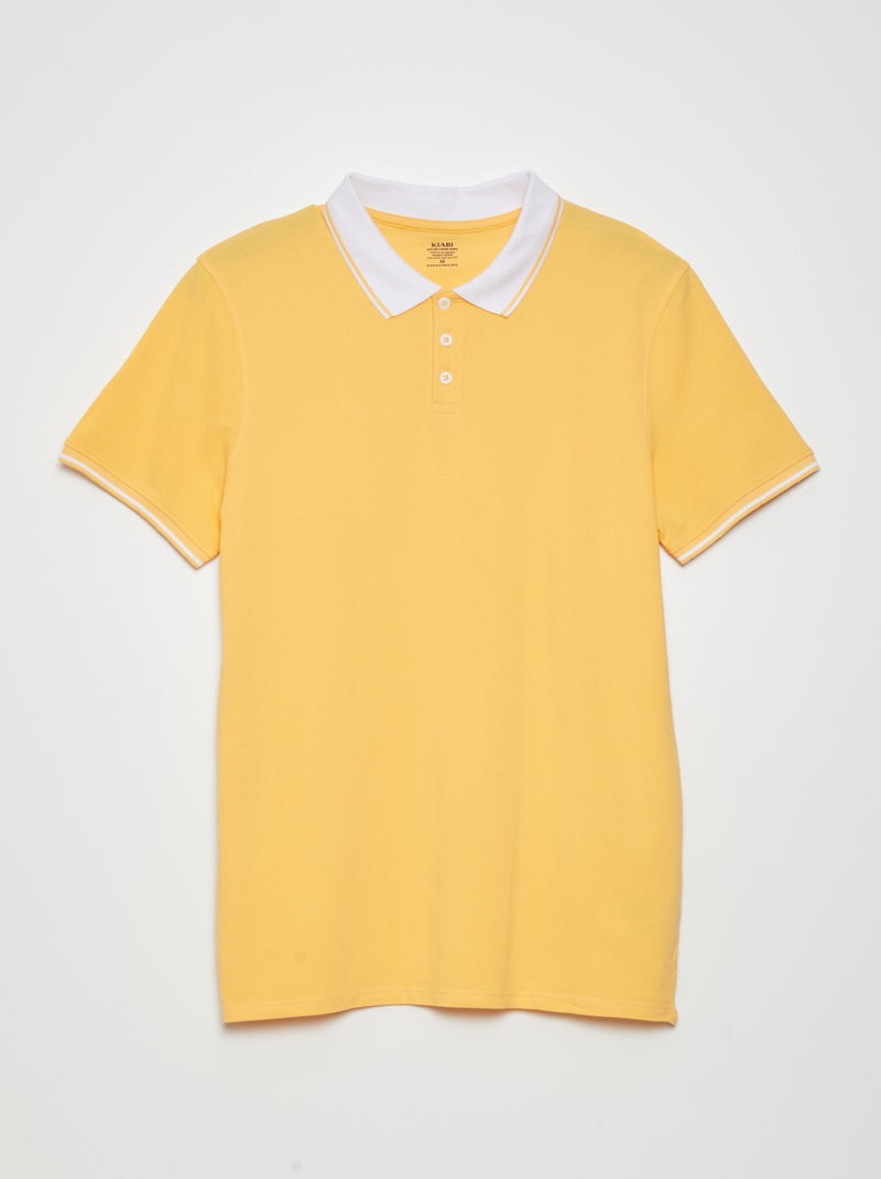 Polo en piqué de coton Jaune - Kiabi