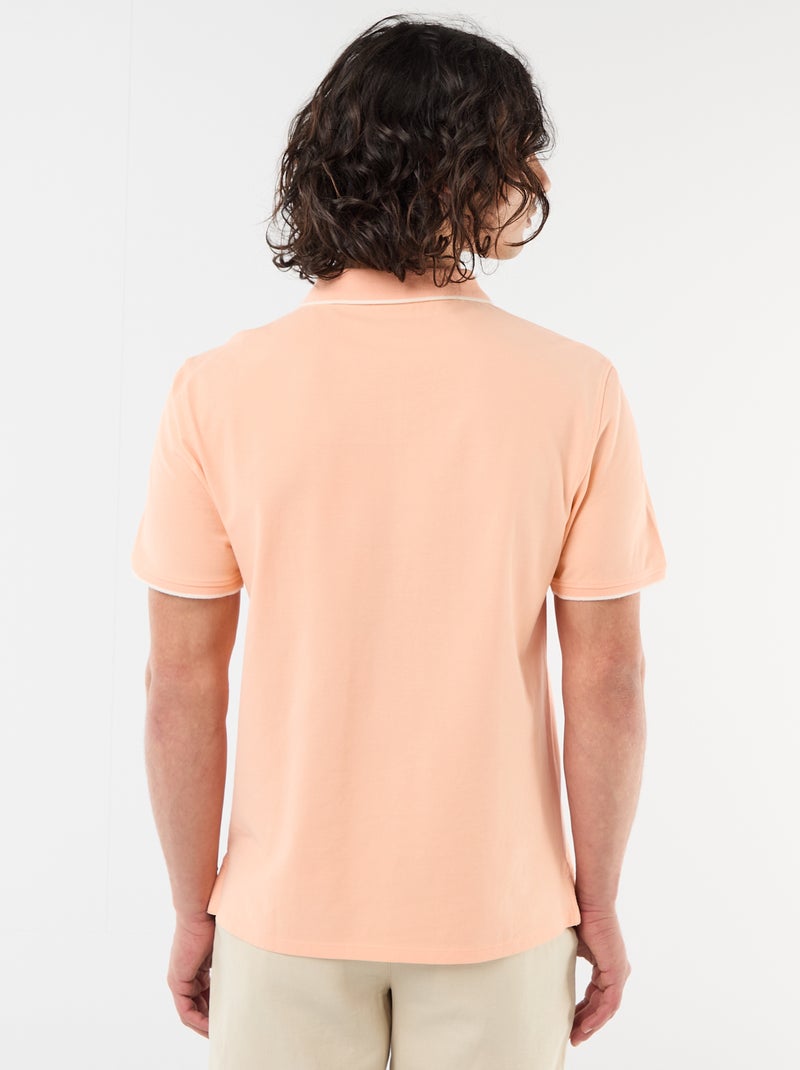 Polo en piqué  de coton Orange - Kiabi