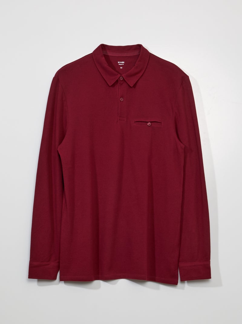 Polo en piqué de coton Rouge - Kiabi