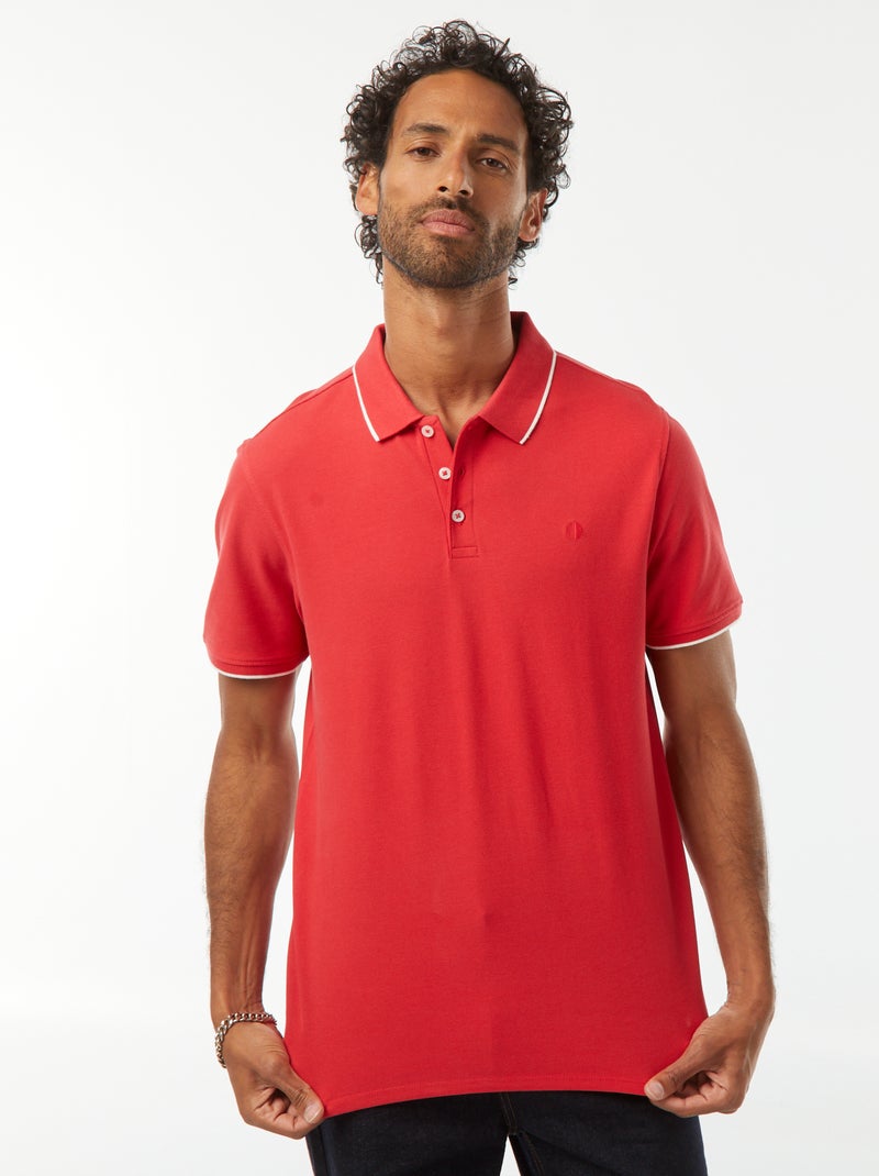 Polo en piqué  de coton Rouge - Kiabi