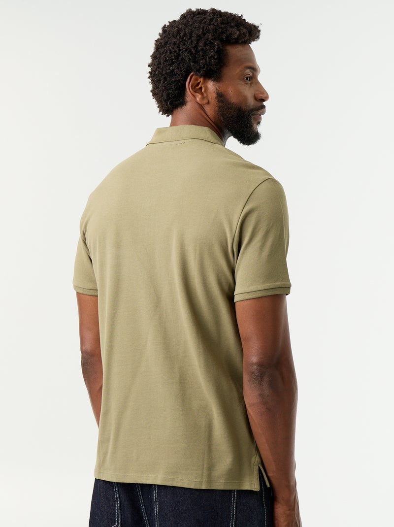 Polo en piqué de coton Vert - Kiabi
