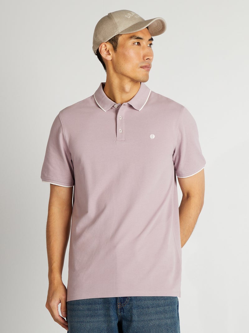 Polo en piqué  de coton Violet - Kiabi