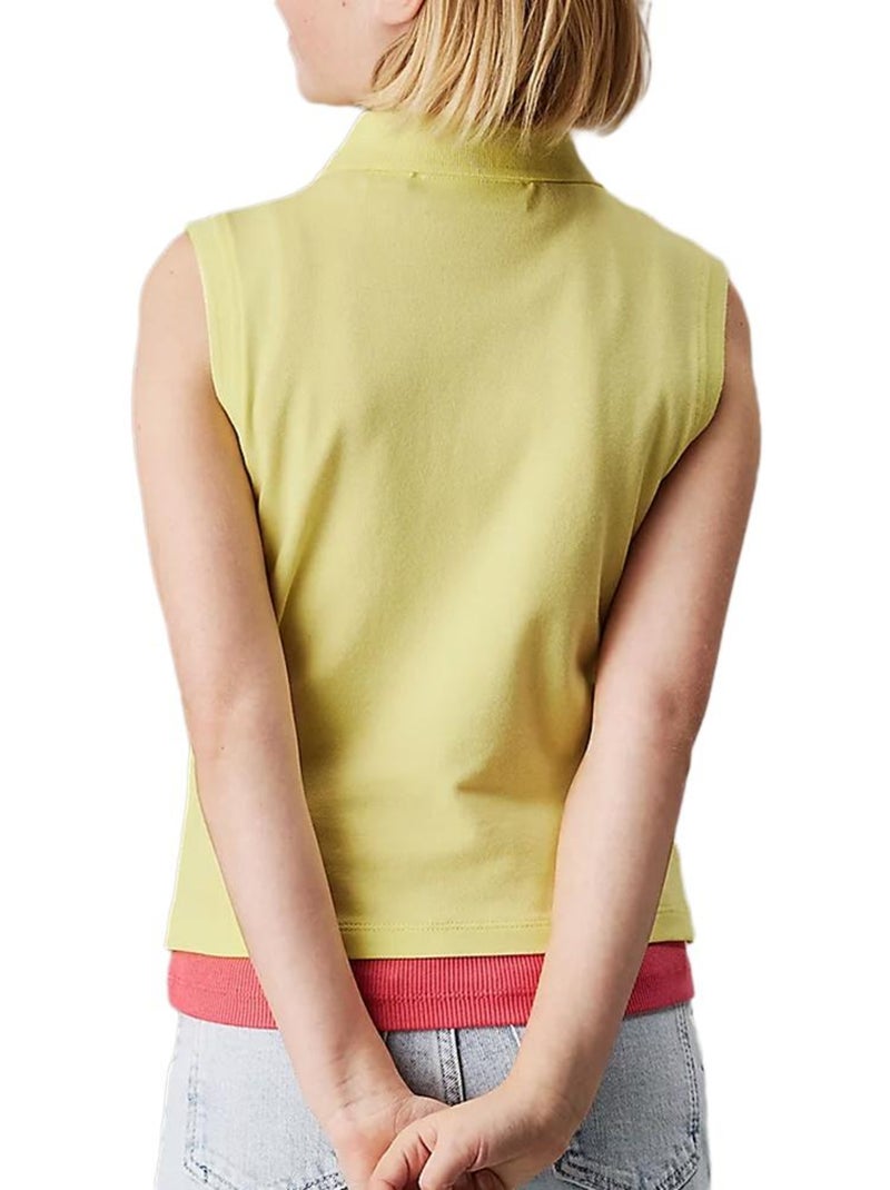 Polo Fille Calvin Klein Jeans Sleeve Jaune - Kiabi