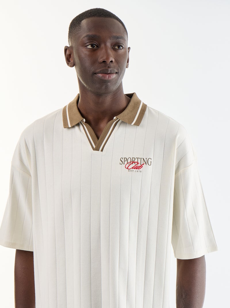 Polo forme confort fit à manches courtes Beige - Kiabi