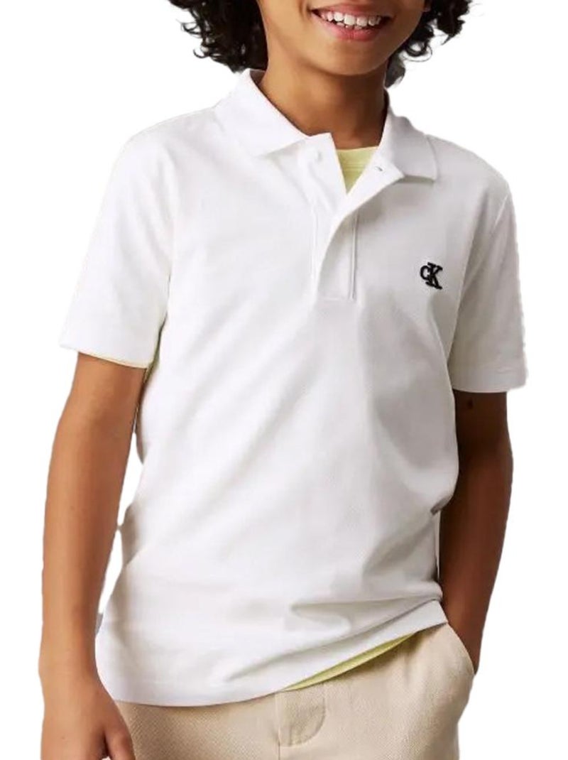 Polo Garçon Calvin Klein Jeans Blanc - Kiabi