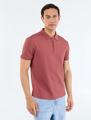 Polo uni pour homme à col polo
