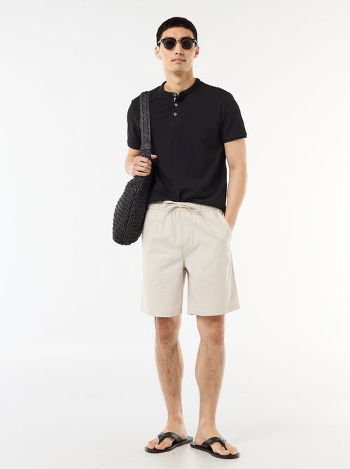 Polo homme à manches courtes et col tunisien - Kiabi