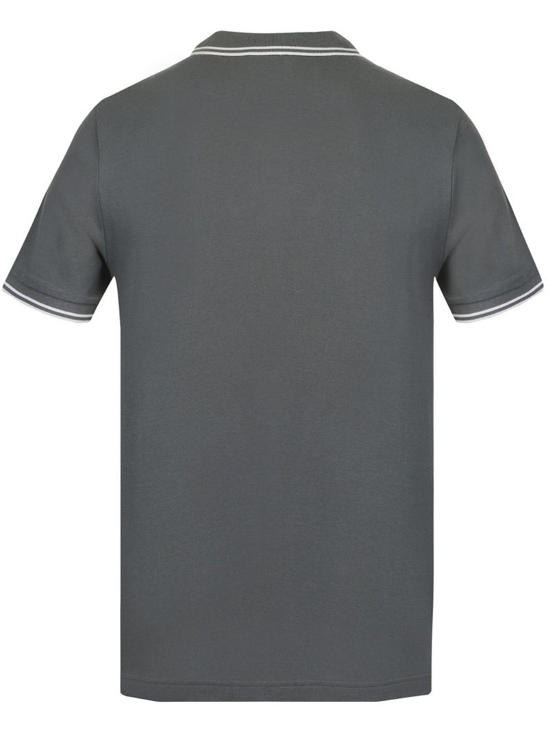 Polo homme bicolore en coton pique avec logo brodé 806451 Umbro Gris - Kiabi