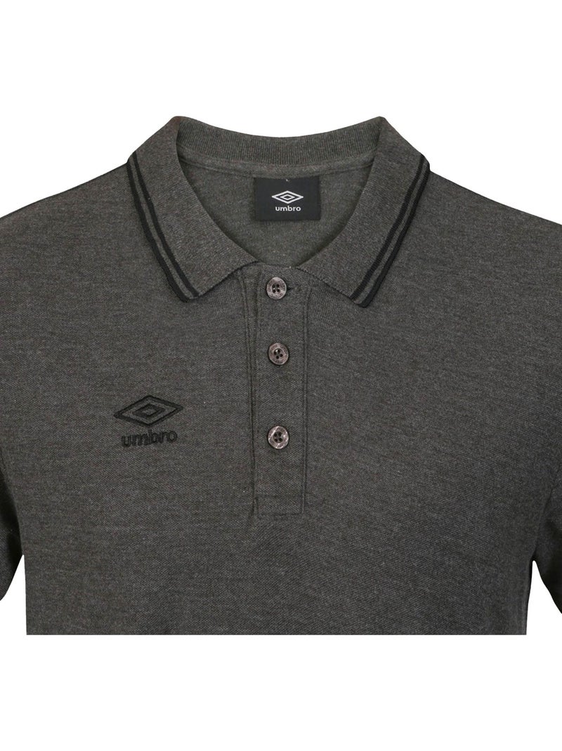 Polo homme bicolore en coton pique avec logo brodé  umbro Gris - Kiabi