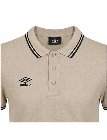 Polo homme bicolore en coton pique avec logo brodé umbro