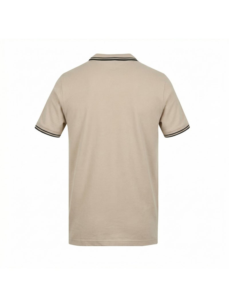Polo homme bicolore en coton pique avec logo brodé  umbro Marron - Kiabi