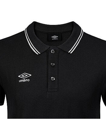 Polo homme bicolore en coton pique avec logo brodé umbro