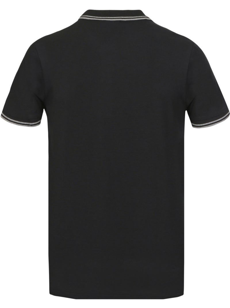Polo homme bicolore en coton pique avec logo brodé  umbro Noir - Kiabi