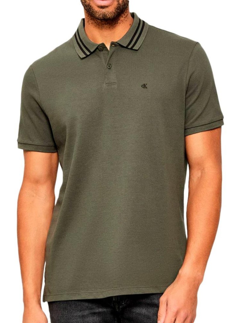 Polo Homme Calvin Klein Jeans Vert kaki clair - Kiabi