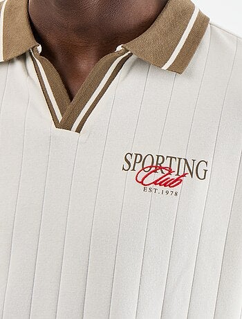Polo Homme en coton à motif fantaisie