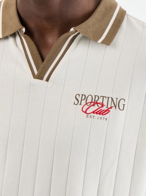 Polo Homme en coton à motif fantaisie - Kiabi Polo Homme en coton à motif fantaisie - Kiabi