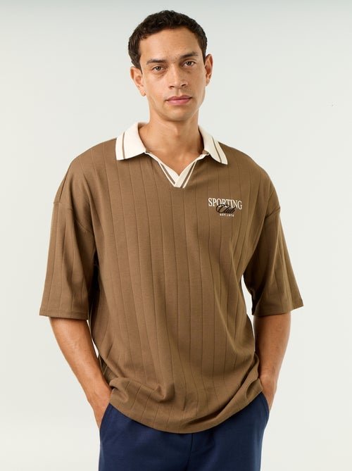 Polo Homme en coton à motif fantaisie - Kiabi Polo Homme en coton à motif fantaisie - Kiabi