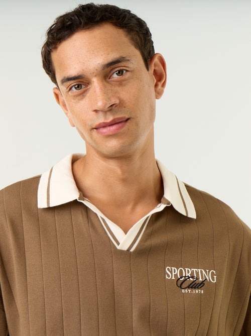 Polo Homme en coton à motif fantaisie - Kiabi Polo Homme en coton à motif fantaisie - Kiabi