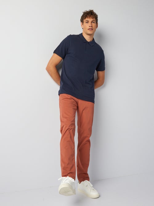 Polo homme en coton biologique à manches courtes uni - Kiabi Polo homme en coton biologique à manches courtes uni - Kiabi