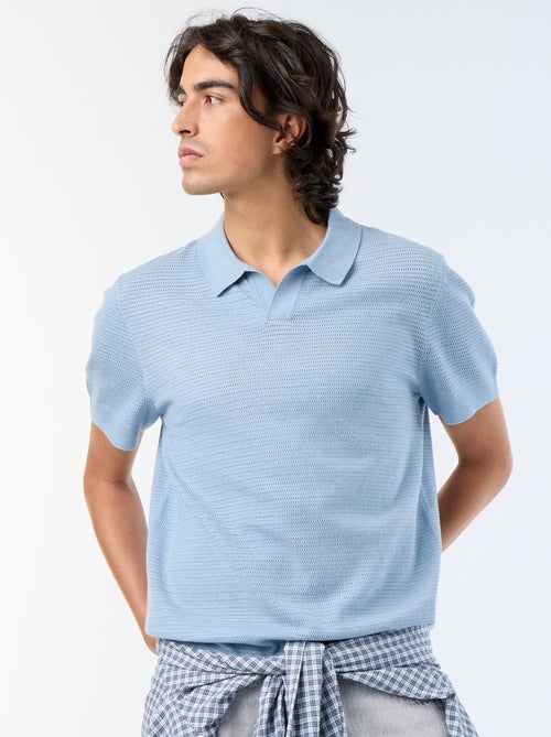 Polo homme en coton uni à manches courtes - Kiabi