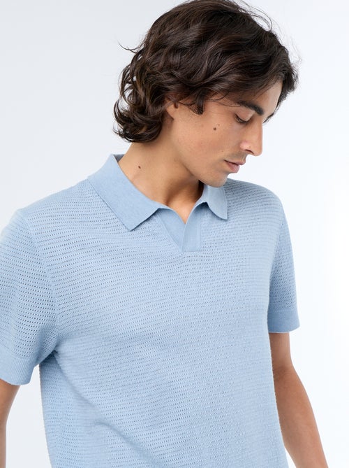 Polo homme en coton uni à manches courtes - Kiabi
