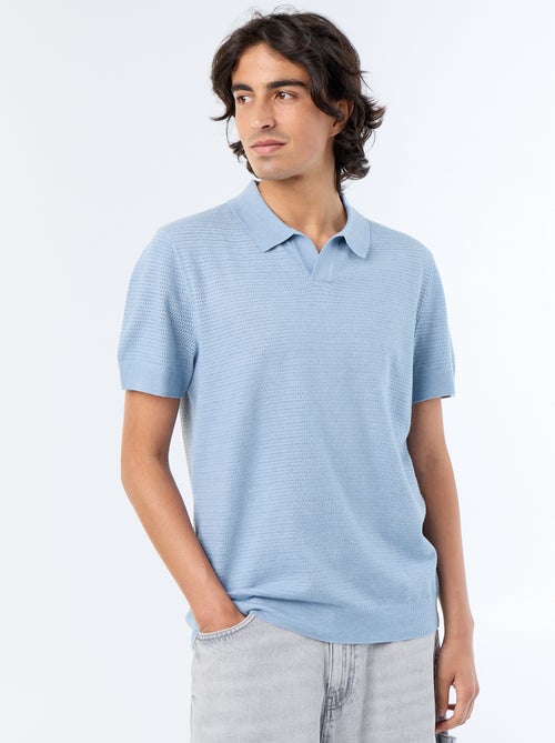 Polo homme en coton uni à manches courtes - Kiabi
