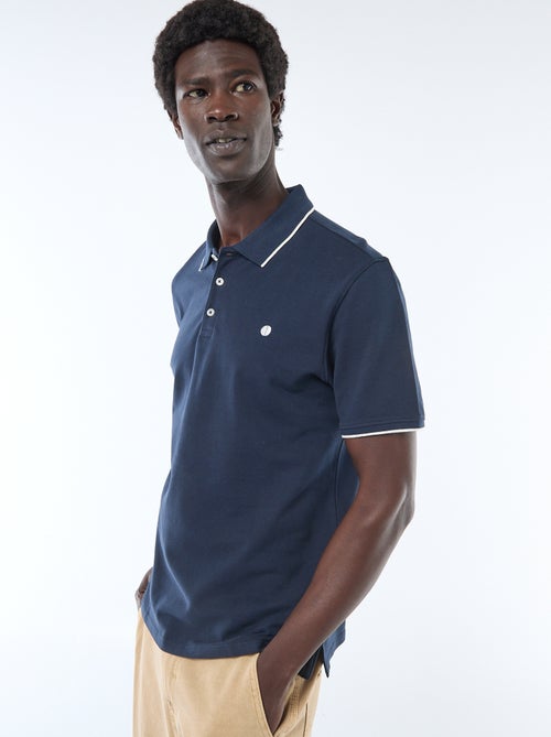 Polo Homme en coton uni à manches courtes - Kiabi