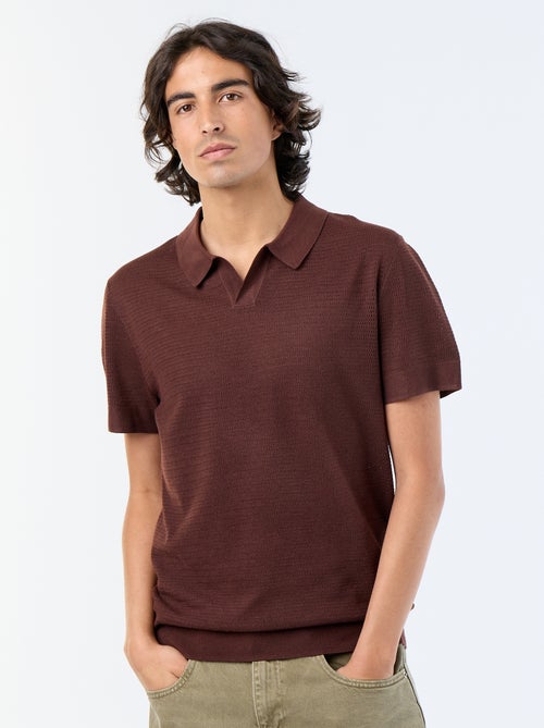 Polo homme en coton uni - Kiabi