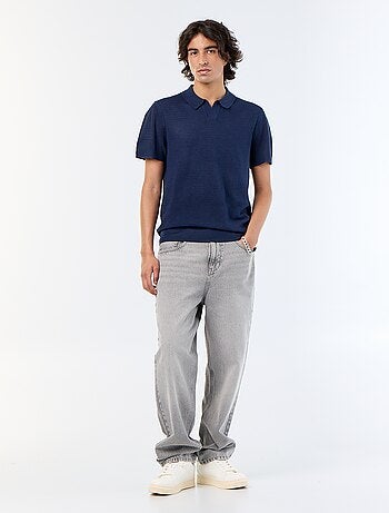 Polo homme en coton uni à manches courtes