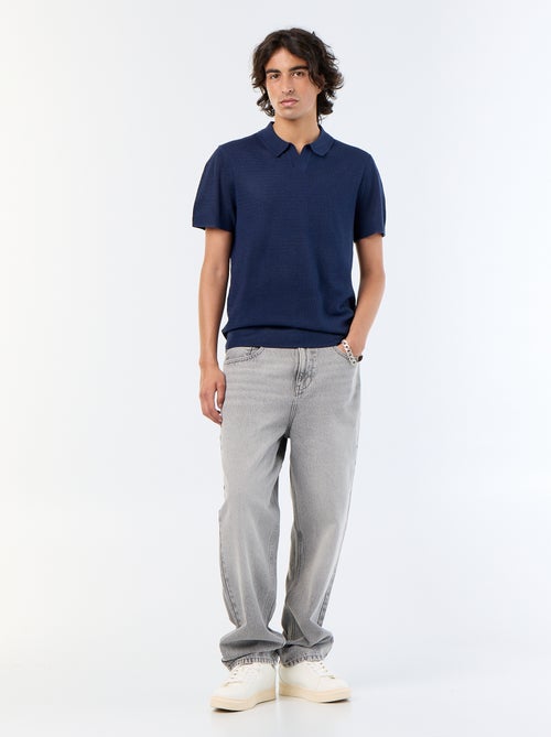 Polo homme en coton uni - Kiabi