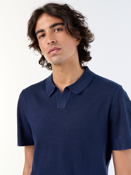 Polo homme en coton uni - Kiabi