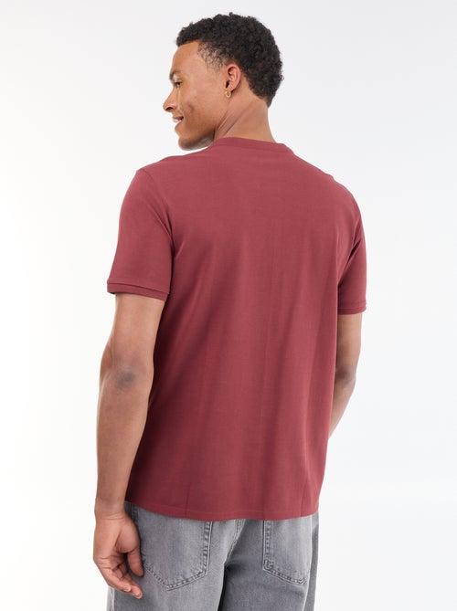 Polo homme uni en maille piquée à col tunisien - Kiabi Polo homme uni en maille piquée à col tunisien - Kiabi