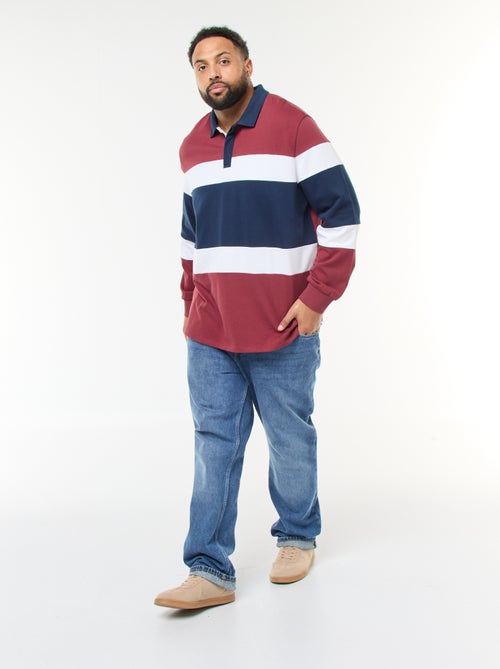 Polo in colorblock-stijl met lange mouwen - Kiabi