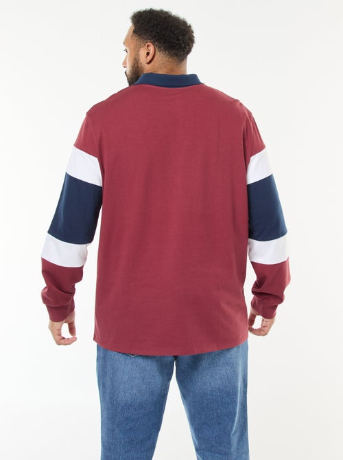 Polo in colorblock-stijl met lange mouwen - Kiabi