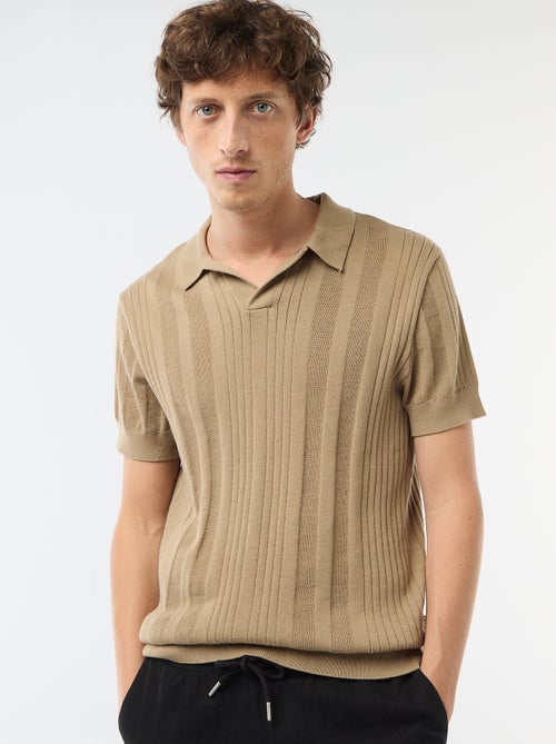 Polo in jerseytricot met tricot-effect - Kiabi