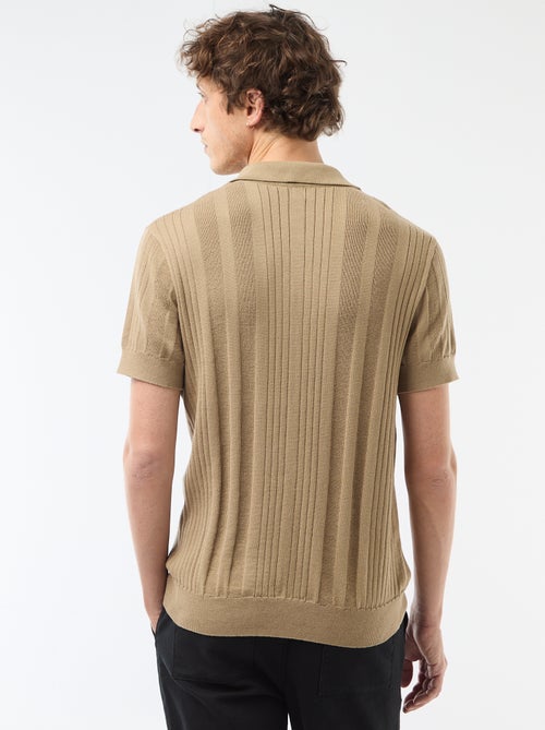 Polo in jerseytricot met tricot-effect - Kiabi