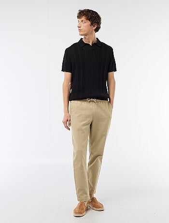 Polo in jerseytricot met tricot-effect