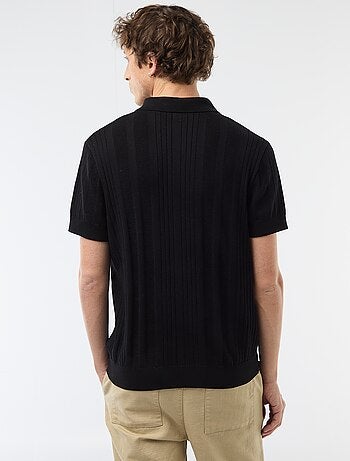 Polo in jerseytricot met tricot-effect