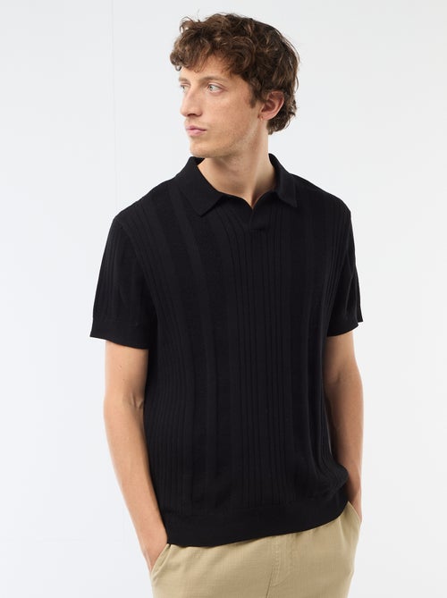 Polo in jerseytricot met tricot-effect - Kiabi
