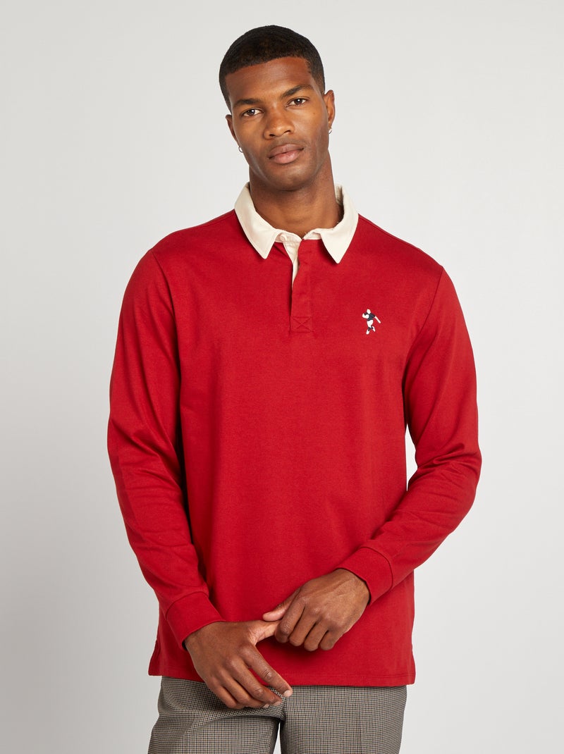 Polo in rugbystijl ROOD - Kiabi