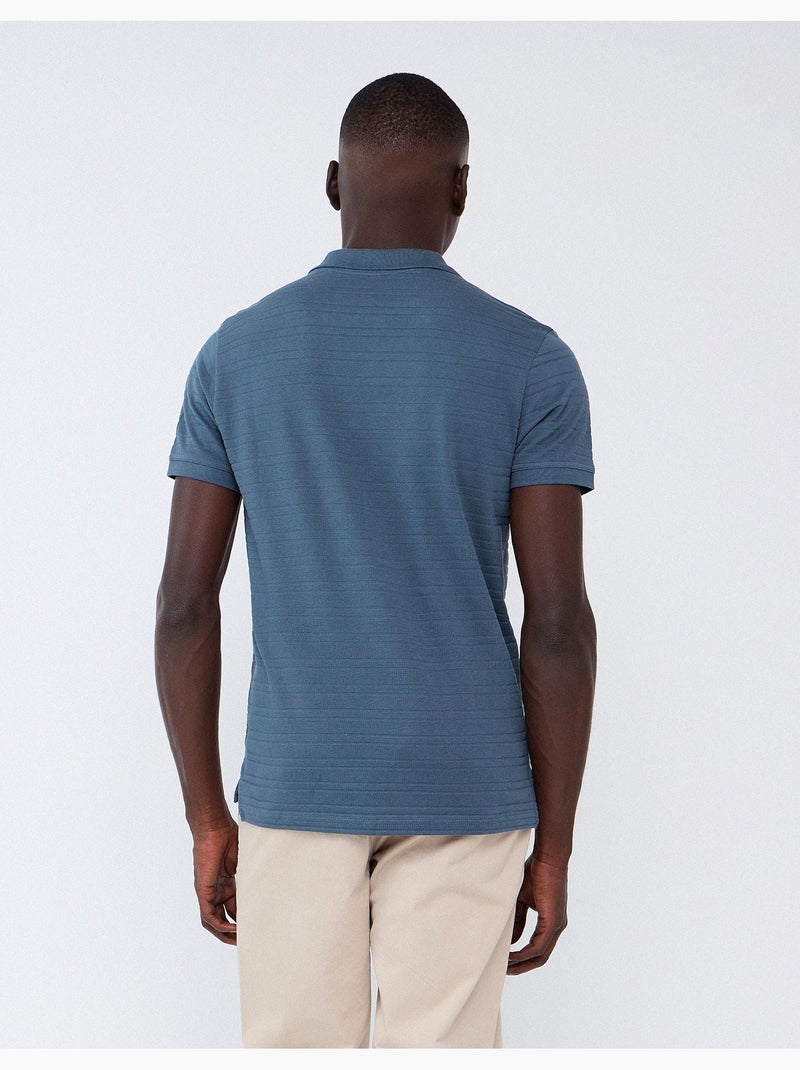 Polo jacquard, mo fashion Bleu - Kiabi