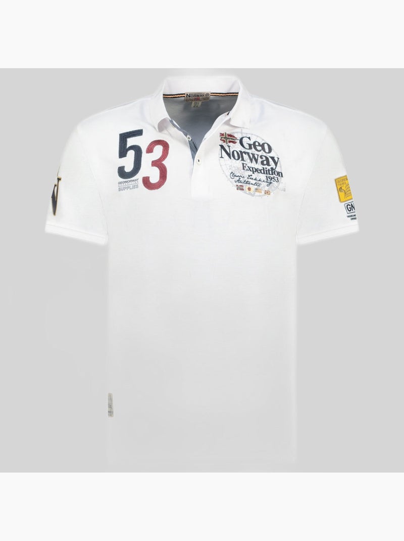 Polo kelan – geographical norway Blanc - Kiabi