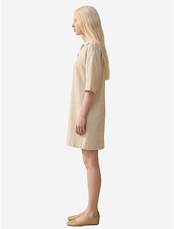 Polo-kraag mini-jurk met driekwartmouwen my fashion