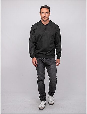 Polo maille boutonné manches longues losteria